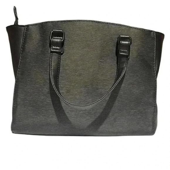 Loume structured tote bag crossbody zip closure easy clean black - Picture 3 of 12